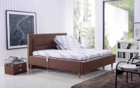 Lit Natacha recouvert de microfibre chocolat 